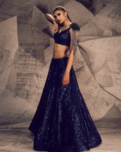 Load image into Gallery viewer, The Shimmering Blue Lehenga