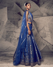 Load image into Gallery viewer, The Anant Blue Corset Lehenga