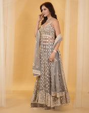 Load image into Gallery viewer, The Grey Floral Anarkali