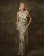 Load image into Gallery viewer, The Celadon Mirror Sari