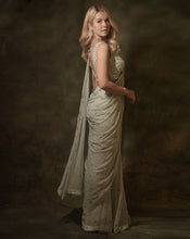 Load image into Gallery viewer, The Celadon Mirror Sari