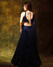 Load image into Gallery viewer, The Sequins Blue Lehenga