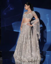 Load image into Gallery viewer, Soft Grey Sequin Embellished Lehenga