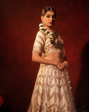 Load image into Gallery viewer, Ivory Gotta Patti Lehenga
