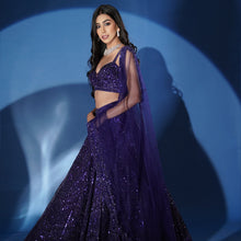 Load image into Gallery viewer, Shimmering Electric Blue Lehenga
