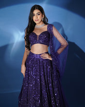 Load image into Gallery viewer, Shimmering Electric Blue Lehenga