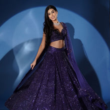 Load image into Gallery viewer, Shimmering Electric Blue Lehenga