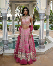 Load image into Gallery viewer, Ainna Ombre Pink Mirror Lehenga