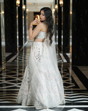 Load image into Gallery viewer, Ainna Ivory Mirror Lehenga