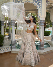 Load image into Gallery viewer, Ainna Ivory Mirror Lehenga