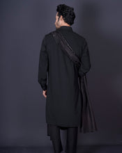 Load image into Gallery viewer, Black mirror cowl kurta