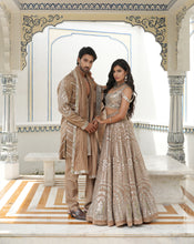 Load image into Gallery viewer, Ainna Ecru Mirror Lehenga Set