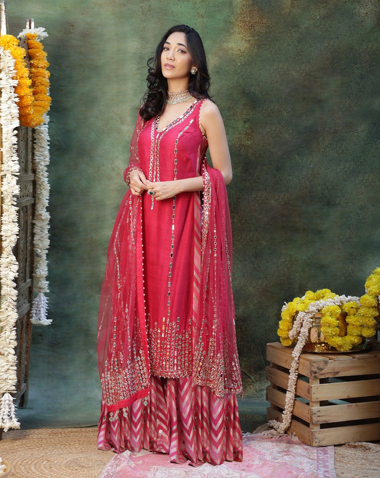 Rani Pink Kurta Set