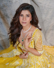 Load image into Gallery viewer, Marigold Yellow Embroidered lehenga