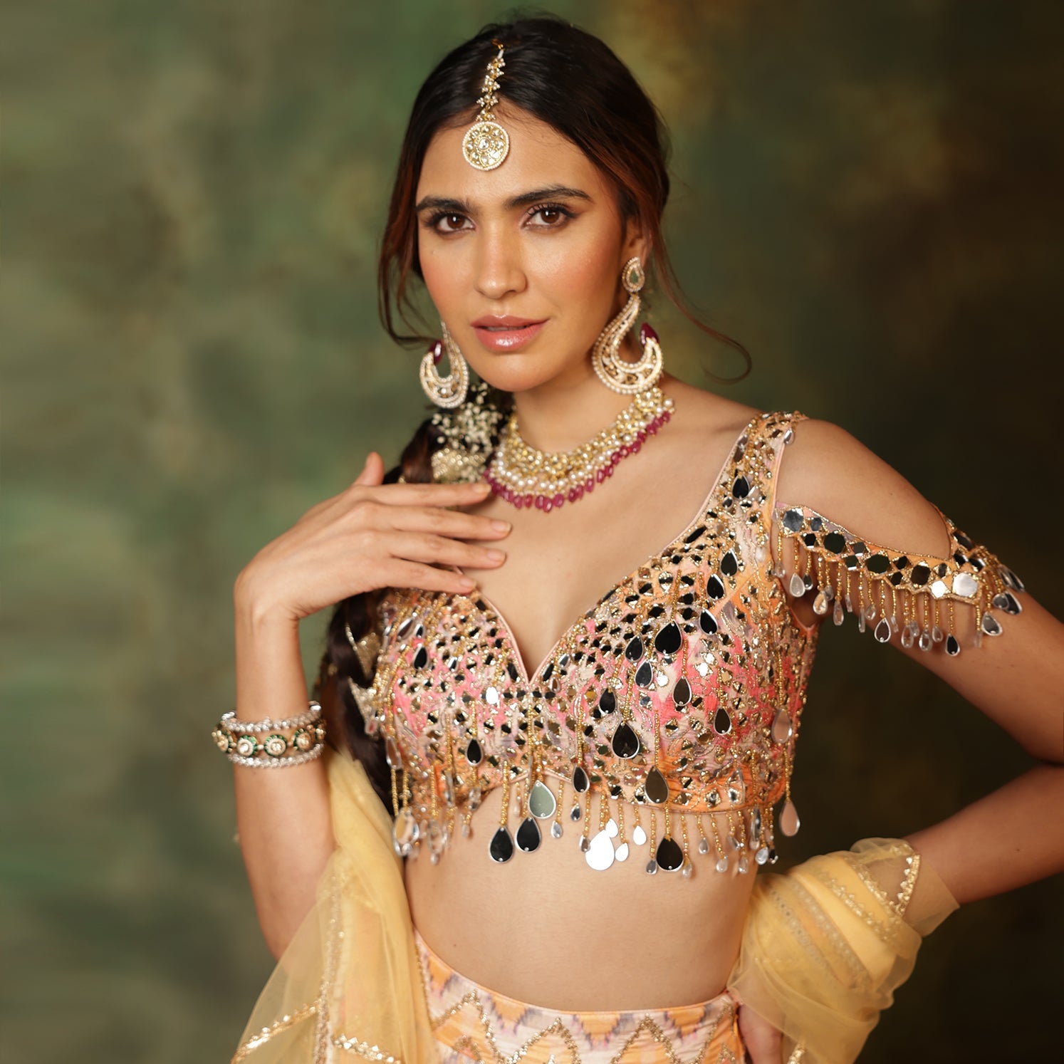 Sheesh Colourbust lehenga Set