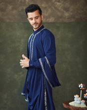 Load image into Gallery viewer, Navy Blue mirror cowl kurta