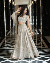 Load image into Gallery viewer, Ainna Ecru Mirror Lehenga Set
