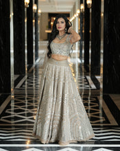Load image into Gallery viewer, Ainna Ecru Mirror Lehenga Set