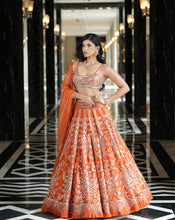 Load image into Gallery viewer, Ainna Rust Mirror Lehenga