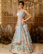 Load image into Gallery viewer, The Light Blue Digital Lehenga