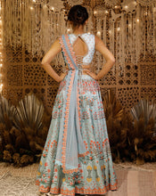 Load image into Gallery viewer, The Light Blue Digital Lehenga
