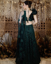 Load image into Gallery viewer, The embroidered green lehenga