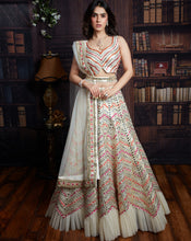 Load image into Gallery viewer, The Floral Chevron Lehenga