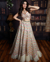 Load image into Gallery viewer, The Floral Chevron Lehenga