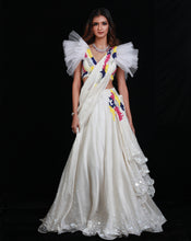 Load image into Gallery viewer, The Synchronized Scintillation Drape Sari
