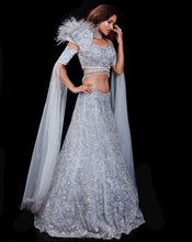 Load image into Gallery viewer, The Blue Floral Lehenga