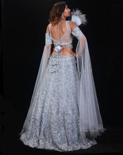 Load image into Gallery viewer, The Blue Floral Lehenga
