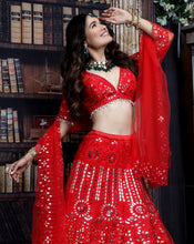 Load image into Gallery viewer, The Red Mirror Lehenga