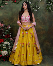 Load image into Gallery viewer, The Floral Mustard Lehenga