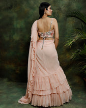 Load image into Gallery viewer, The Pink Ruffle Sari