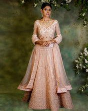 Load image into Gallery viewer, The Peach Kundan Lehenga