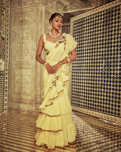 Load image into Gallery viewer, Yellow Ruffle Sari - Archana Kochhar India