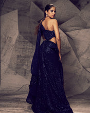 Load image into Gallery viewer, The Shimmering Blue slit gown
