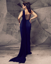 Load image into Gallery viewer, The Shimmering Blue Corset Sari
