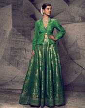 Load image into Gallery viewer, The Anant Green Shirt Lehenga
