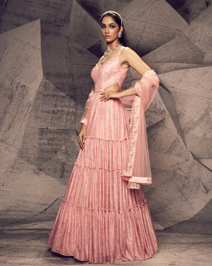 The Pink Floral Anarkali