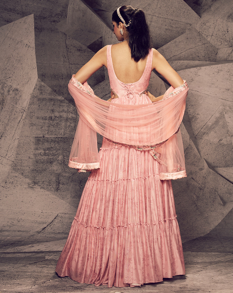 The Pink Floral Anarkali