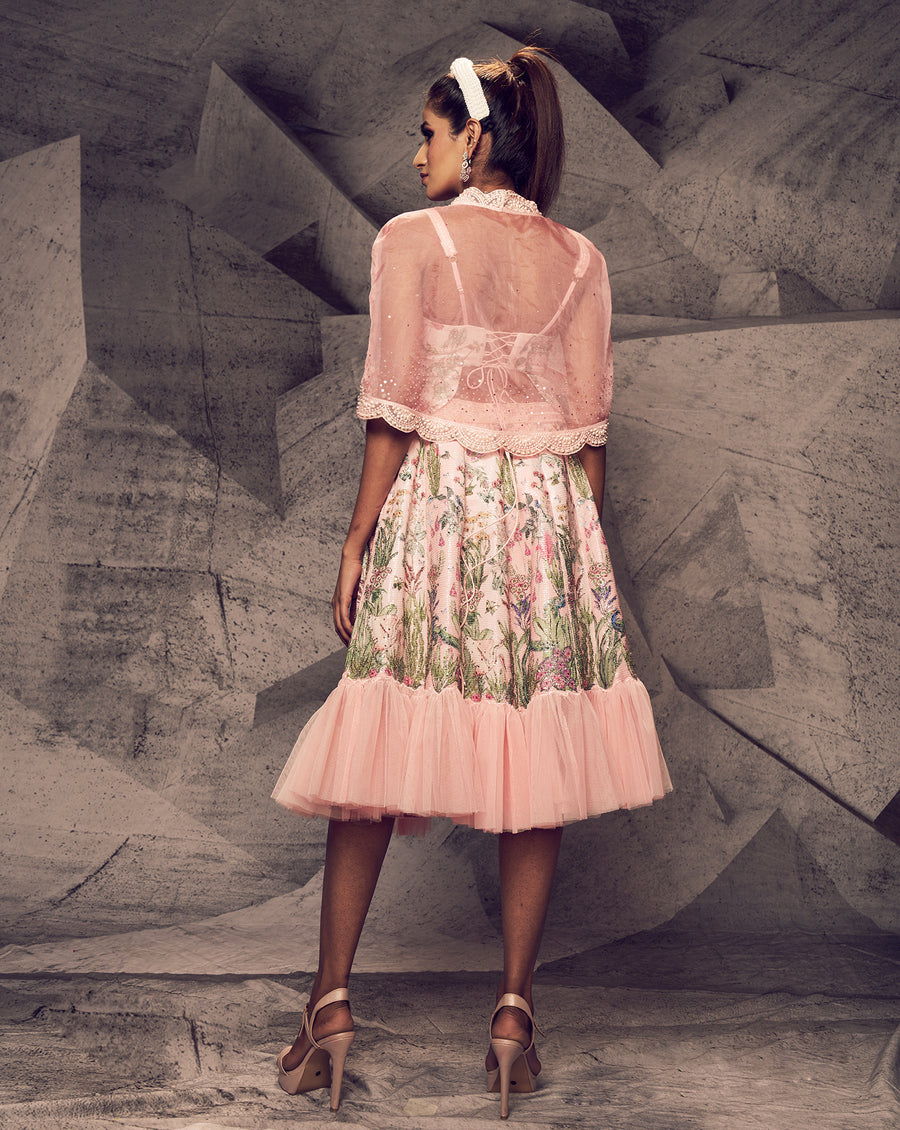 The Pink Floral Short Lehenga