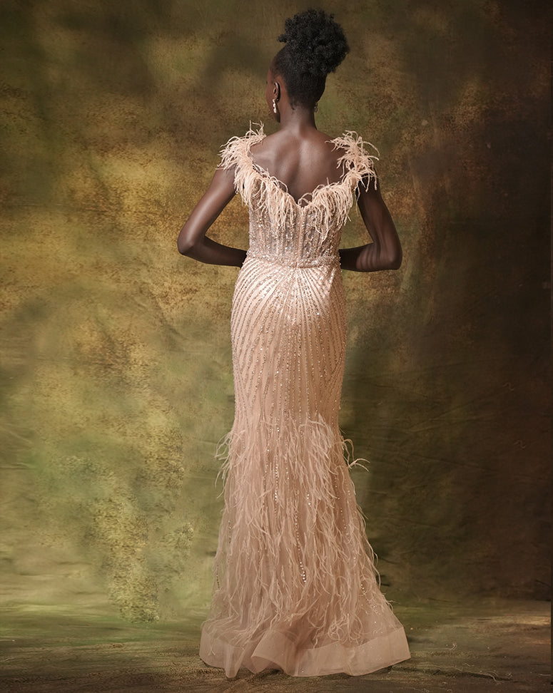 The Feathered Crystal Gown