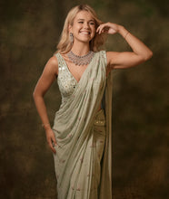 Load image into Gallery viewer, The Celadon Jacket Sari
