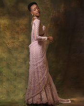 Load image into Gallery viewer, The Lilac Lucknowi Sari
