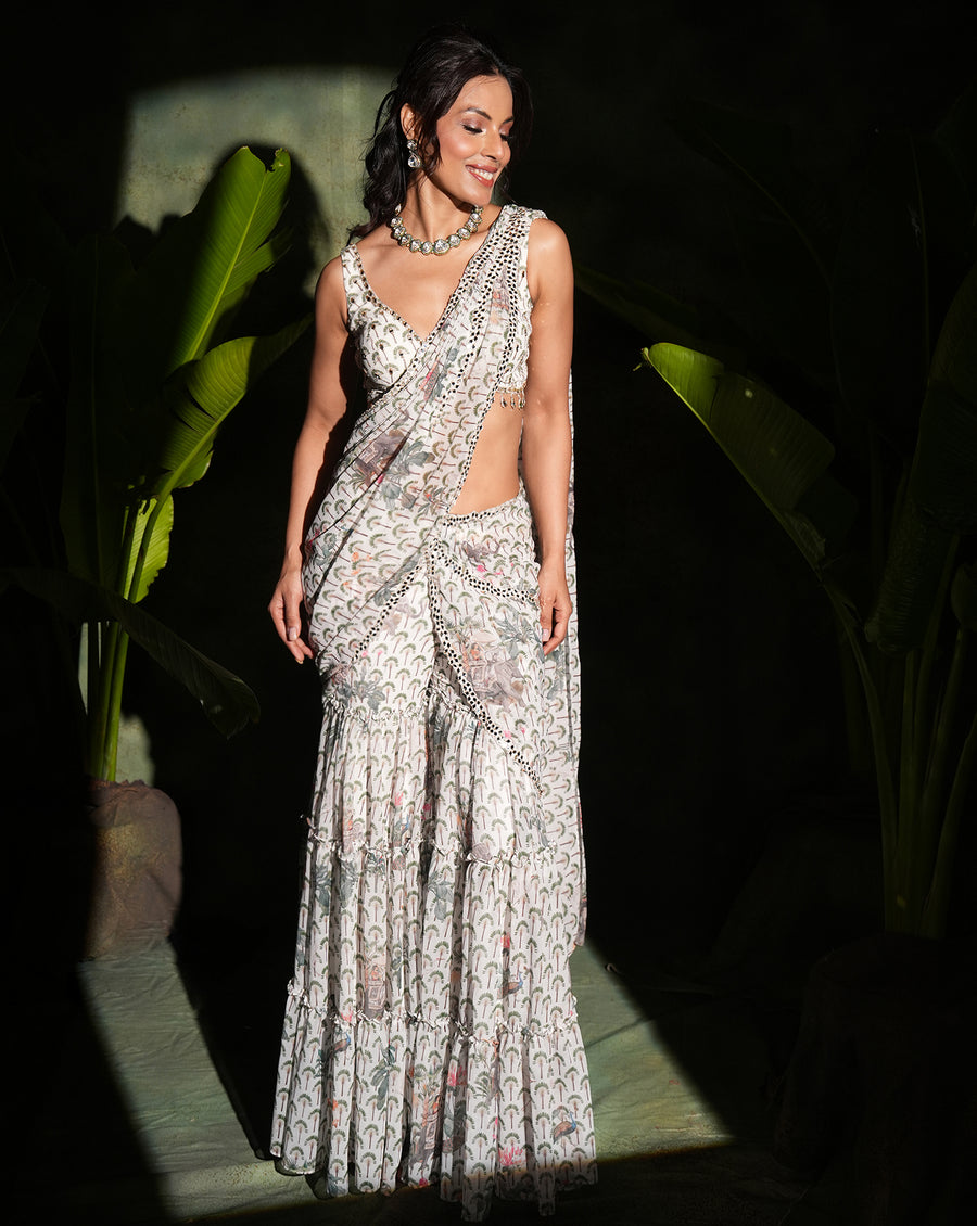The Enchanted Sharara Sari