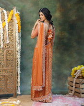 Load image into Gallery viewer, Rangmanch Rust Draped Saree
