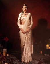 Load image into Gallery viewer, Chevron Ivory Kali saree
