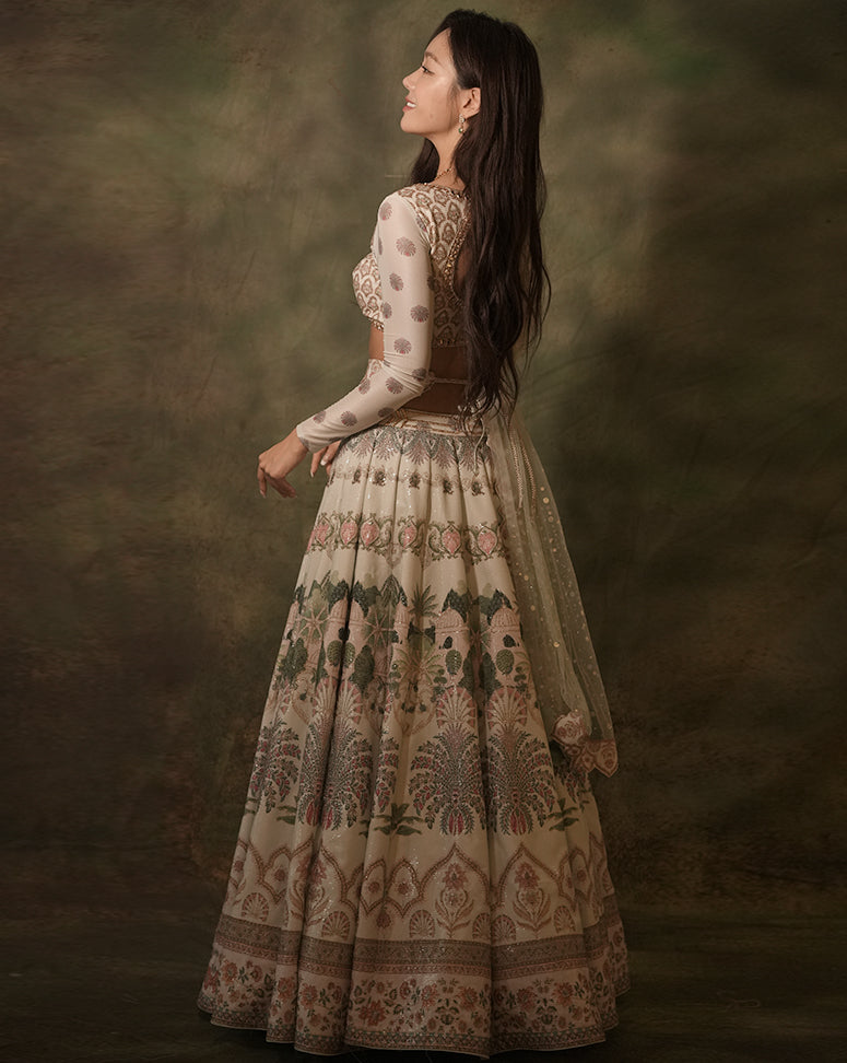 The Celadon Floral Lehenga