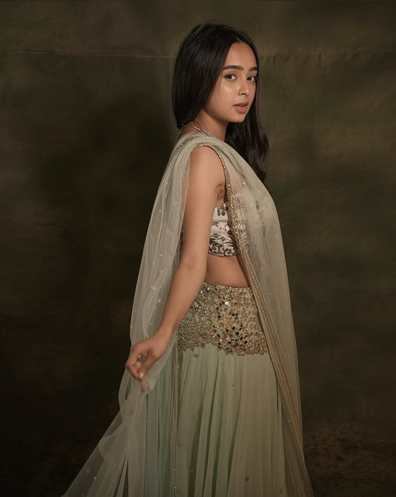 The Celadon Mirror Lehenga